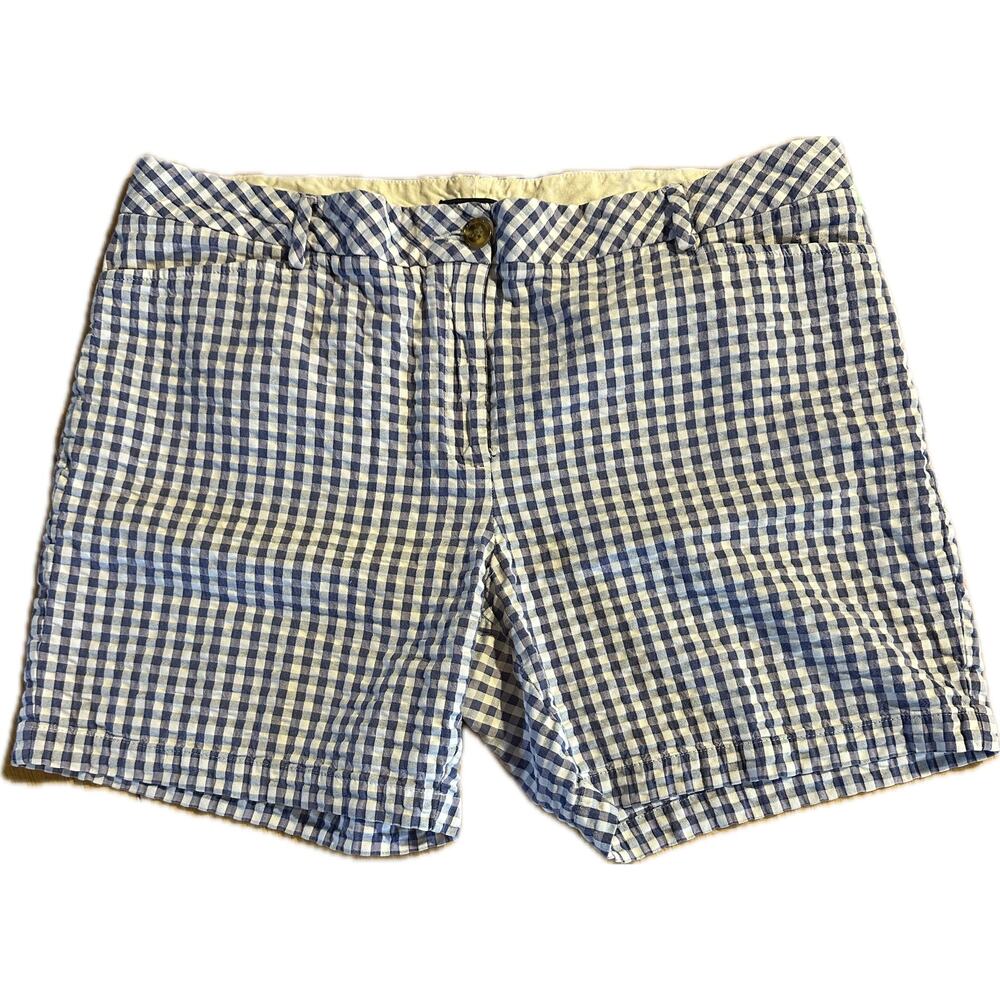 Lands' End Women's Blue Gingham Checkered Chino Shorts Size XXL‎
